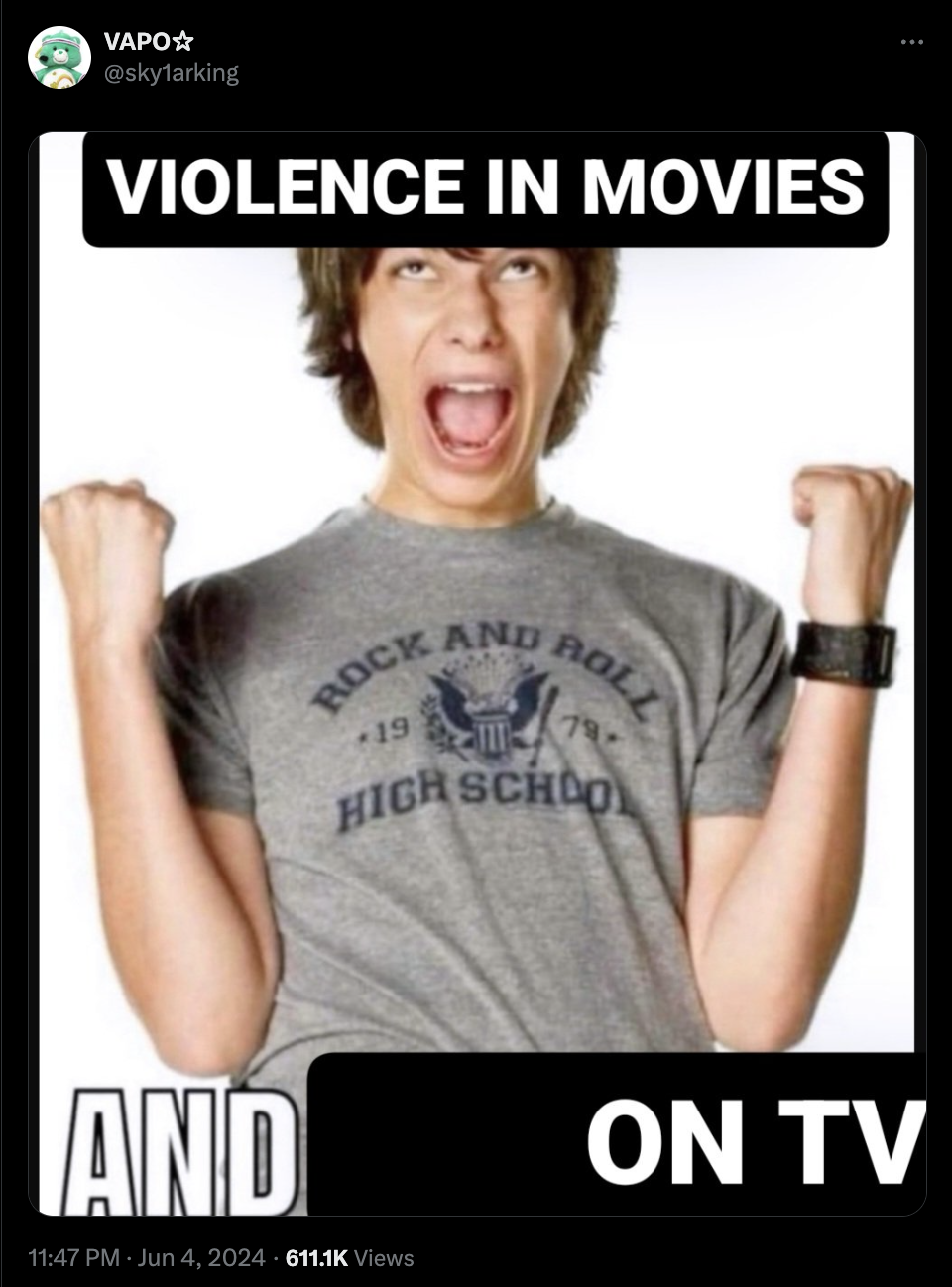 photo caption - Vapo Violence In Movies Rock And Roll 19 High Schoo And Views On Tv